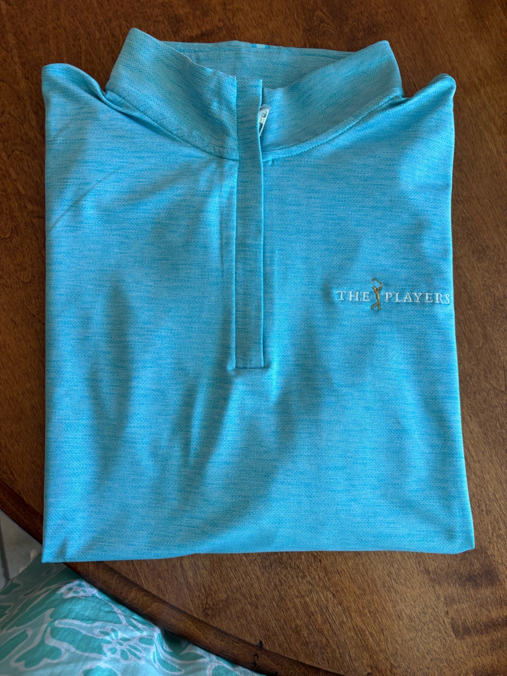 Under Armour Aqua Blue Zip-Front Performance Top